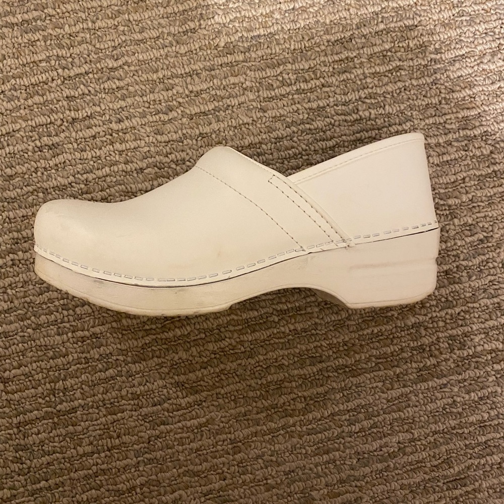 White Dansko nursing clogs
